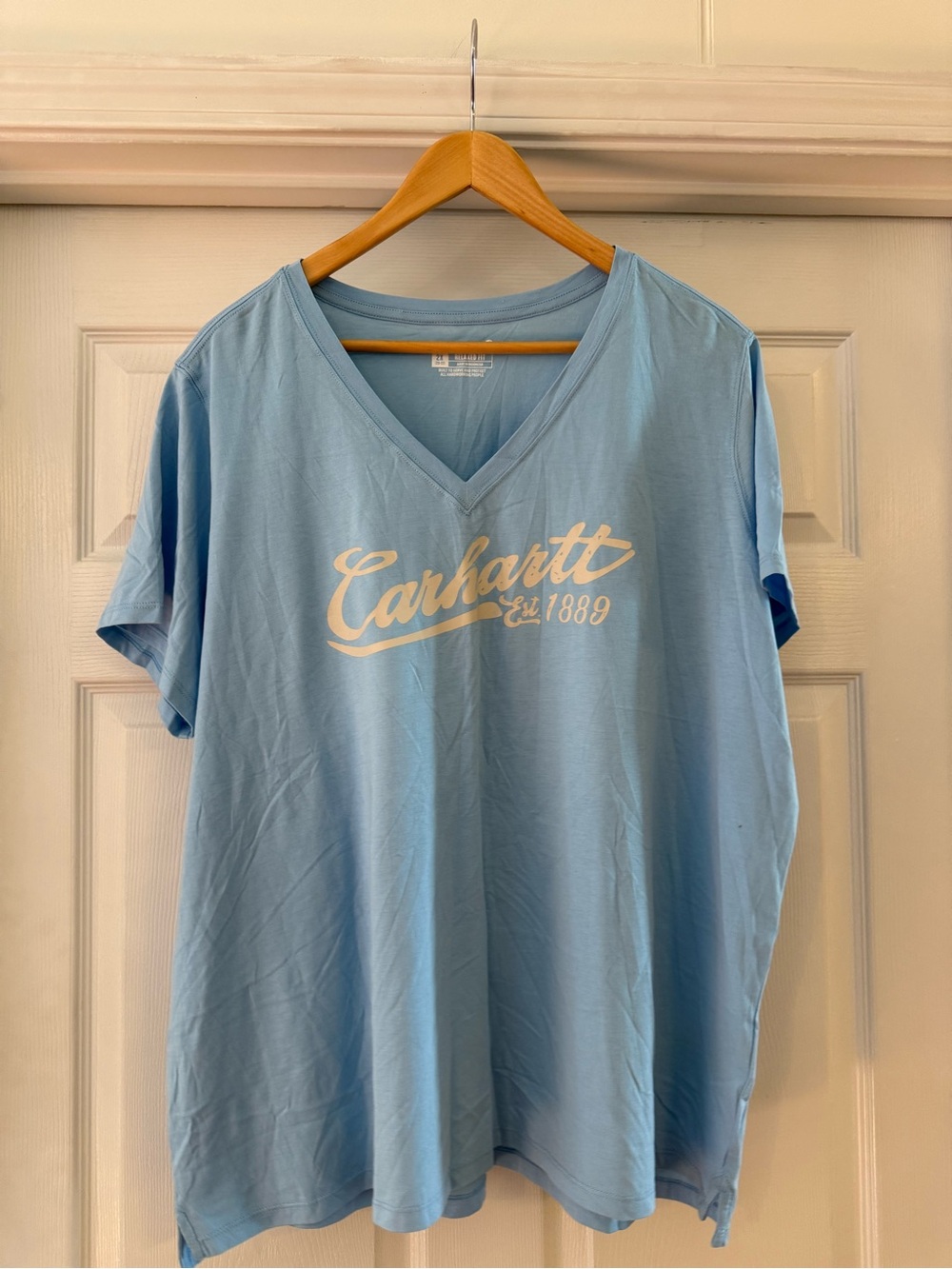 Carhartt Light Blue Relaxed Fit Logo Tee